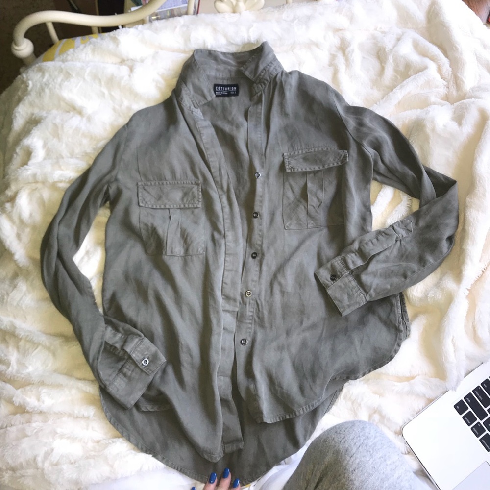 Army Green Button Down